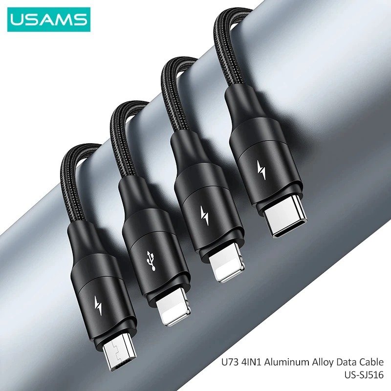 Premium Usams U73 Series 4 IN 1 Braided Fast Charging Cable - Image 2