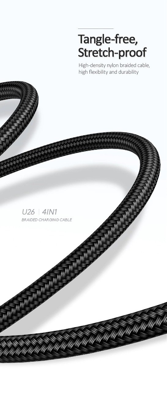 Premium Usams U73 Series 4 IN 1 Braided Fast Charging Cable - Image 5