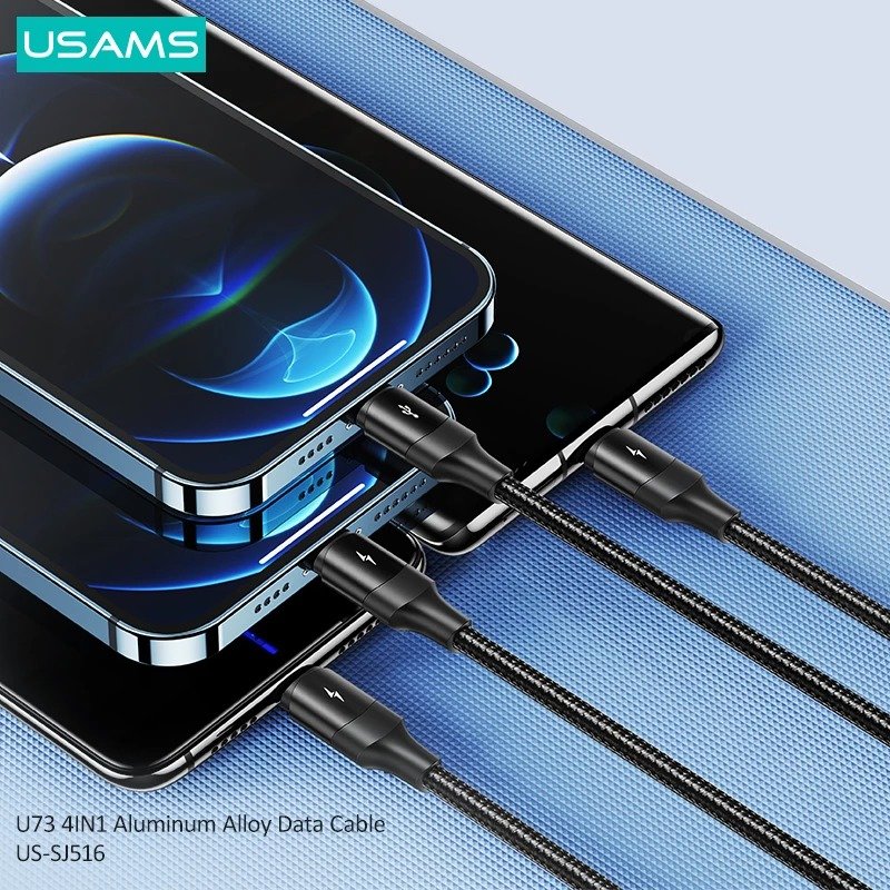 Premium Usams U73 Series 4 IN 1 Braided Fast Charging Cable - Image 4