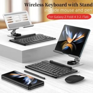 Samsung Galaxy Z Fold 4 3 2 Keyborad Holster Folding Stand With Wireless Keyboard, Mouse and Pen