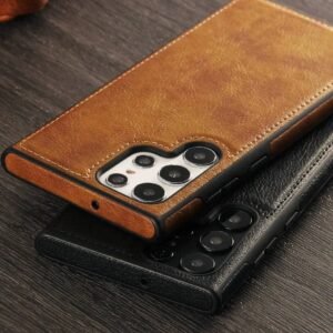 Premium Vegan Slim Leather Cover for Samsung Galaxy S22 Ultra,S23 Ultra,S24 Ultra and S25 Ultra